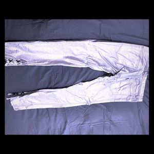 Silver fake leather pants